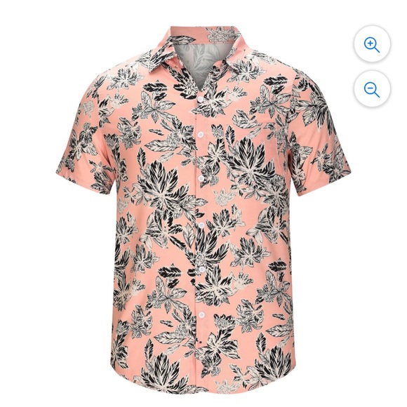 Goodthreads men’s pink floral Hawaiian button down XXXLT NWT - Picture 1 of 8